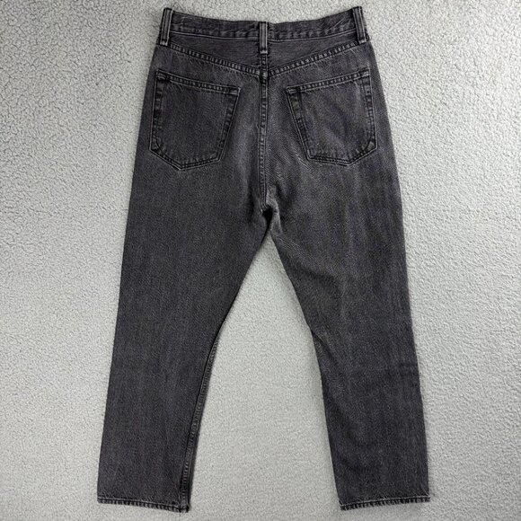 Rag & Bone Jeans Women 27 Pant Black Red Racer Stripe Ankle Straight Faded Denim - Picture 2 of 8